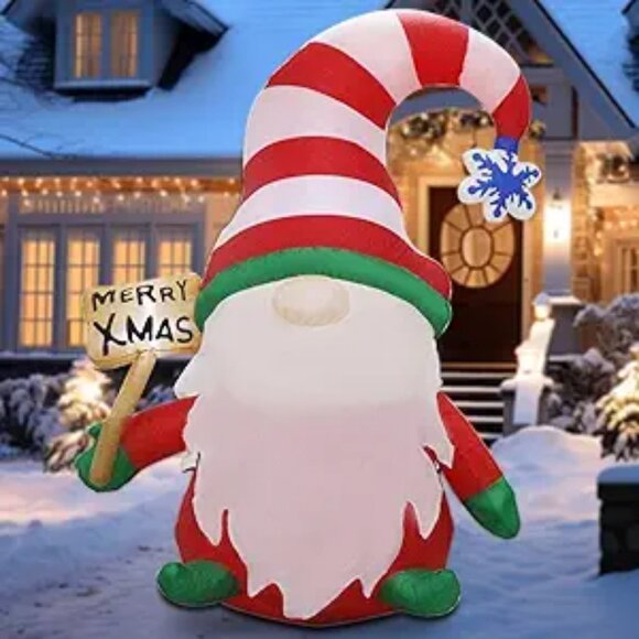 6 FT Christmas Inflatables Decor Outdoor,Blow Up Gnome...